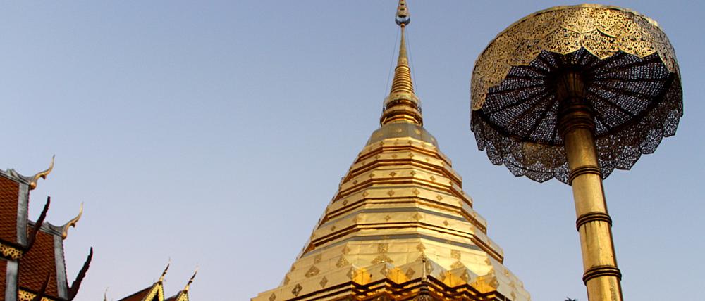 Der Tempel Wat Phra That Doi Suthep in Chiang Mai in Thailand.