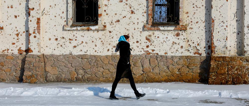 Ein Foto von Alexander Ermochenko in der Donezker Region.