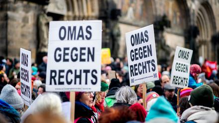 Kundgebung gegen Rechtsextremismus.