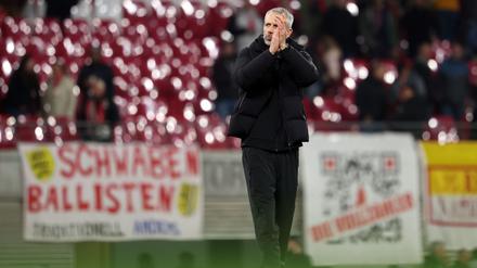 Marco Rose bedankt sich bei den Fans für die Unterstützung.