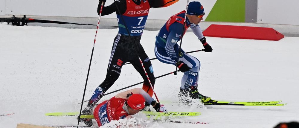 Sturz vor der Zielgeraden: Jan Stölben scheidet aus.