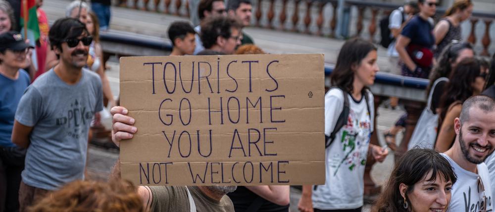 Proteste gegen Massentourismus in Spanien.