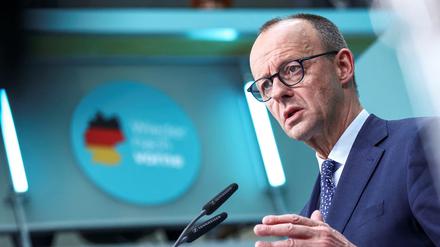 CDU-Chef Friedrich Merz bei einer Pressekonferenz (Archivbild)