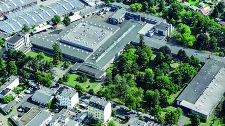 Luftaufnahme des G-Elit-Werks in der Lübarser Straße.