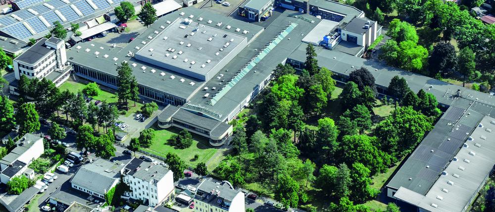 Luftaufnahme des G-Elit-Werks in der Lübarser Straße.