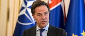 Mark Rutte bei einer Pressekonferenz am 20. Februar in Bratislava.