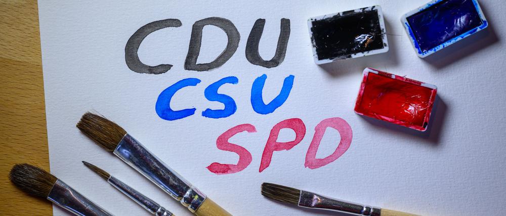 CDU, CSU und SPD wollen am Montag wieder zusammenkommen. (Symbolbild)