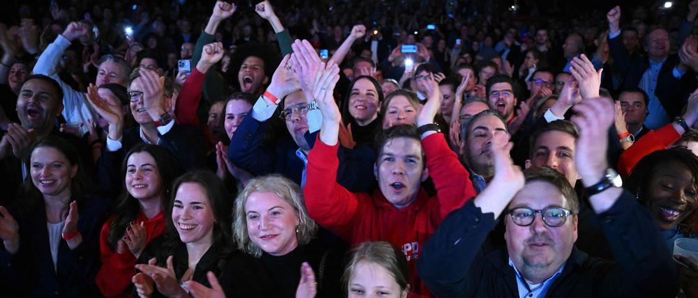 Die SPD-Wahlparty in Hamburg.