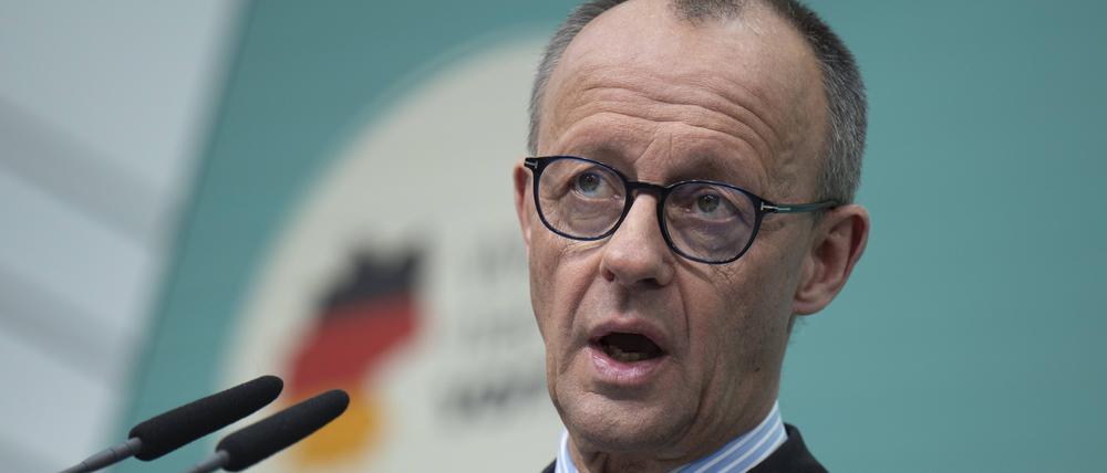 Friedrich Merz am Montag nach den Gremiensitzungen seiner CDU