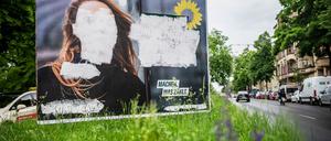 In den Wahlkämpfen wurden zahlreiche Wahlplakate in Brandenburg beschädigt. 