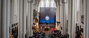 Während der vergangenen Monate war der Altar wegen der Restaurierung eingerüstet.