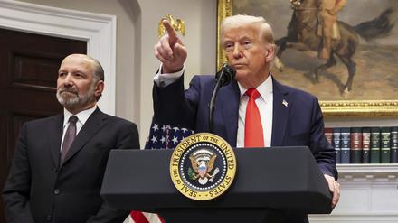 US-Präsident Donald Trump im Roosevelt Room des Weißen Hauses in Washington.
