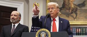 US-Präsident Donald Trump im Roosevelt Room des Weißen Hauses in Washington.