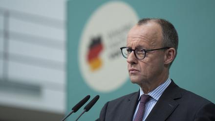 Friedrich Merz bei einer Pressekonferenz