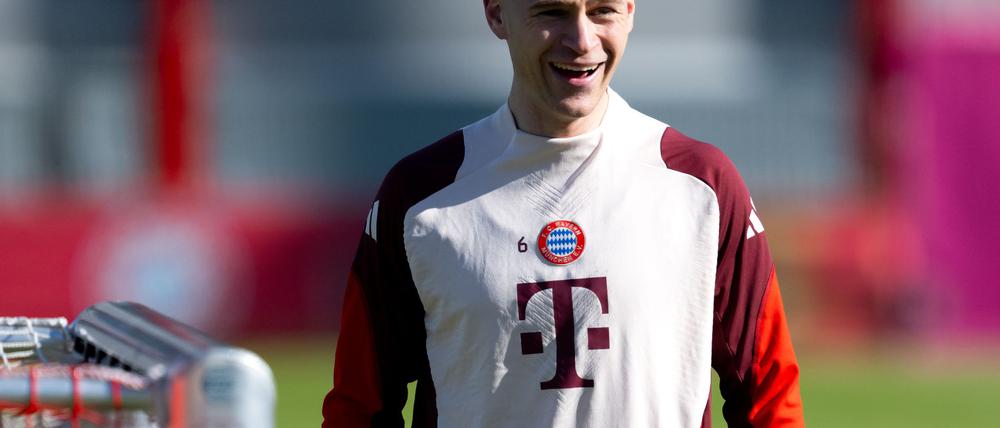 Fit für den Königsklassen-Kracher: Joshua Kimmich beim Abschlusstraining in München.
