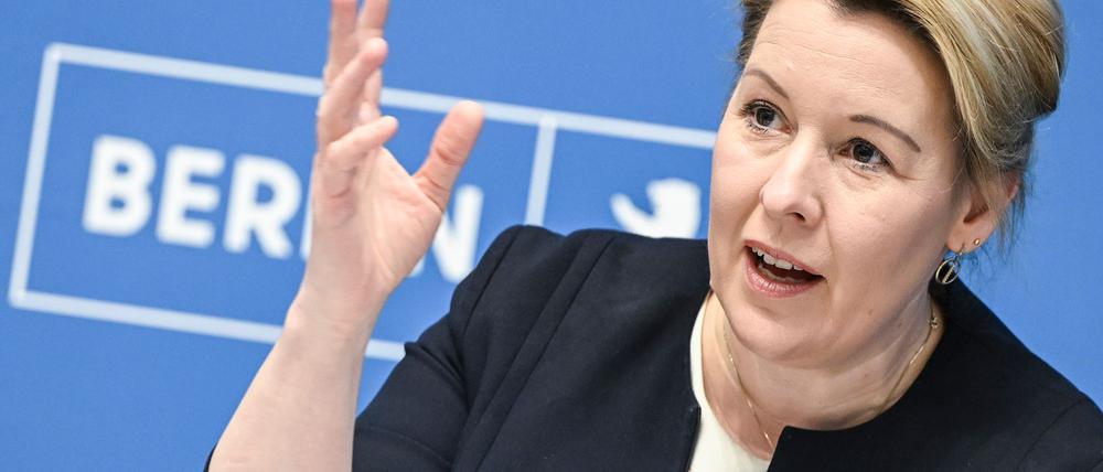Berlins Wirtschaftssenatorin Franziska Giffey (SPD) wünscht sich, dass Berliner Themen bei Koalitionsverhandlungen berücksichtigt werden.