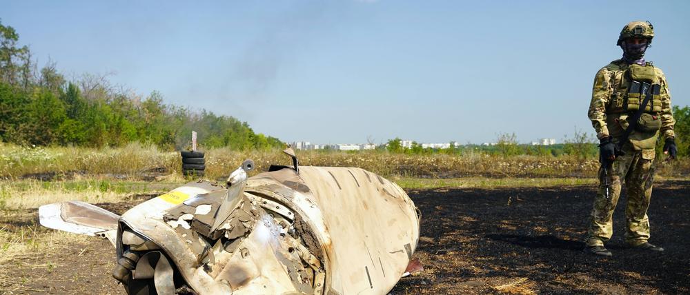 Eine vom russischen Militär in der Region Luhansk abgeschossene ATACMS-Kurzstreckenrakete aus US-Produktion.