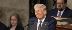 US-Präsident Donald Trump spricht vor einer gemeinsamen Sitzung des Kongresses im Kapitol.