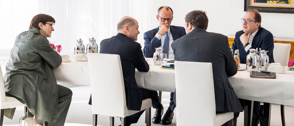 Treffen der Parteichefs im Kanzleramt.
