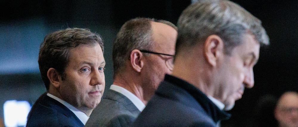 Lars Klingbeil, Friedrich Merz und Markus Söder