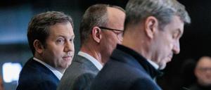 Lars Klingbeil, Friedrich Merz und Markus Söder