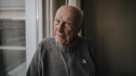 Fritz Heegner dreht mit über 90 Jahren noch Filme. Fotografiert am 21. Februar 2025 in Berlin.