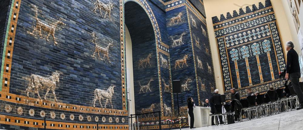 Das Ischtar-Tor im Südflügel vom Pergamonmuseum bei einer Besichtigung zum Start des zweiten Bauabschnitts im Pergamonmuseum.