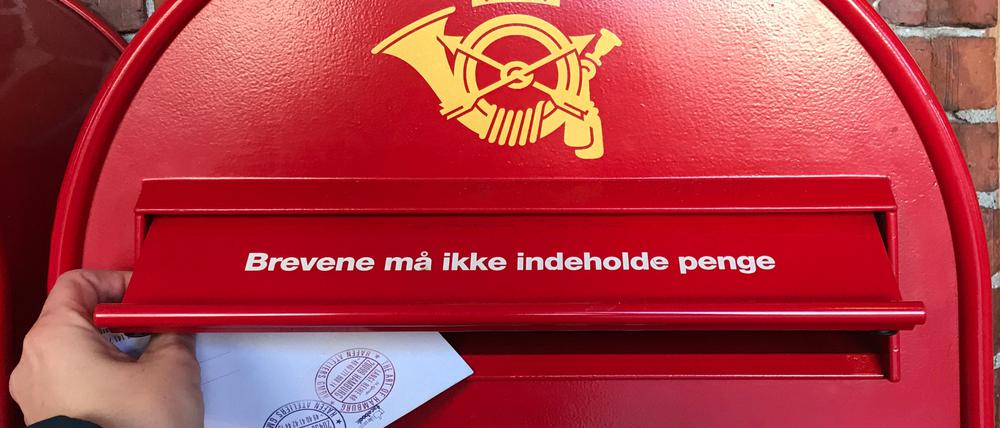 Ein Briefkasten in Kopenhagen (Dänemark), aufgenommen am 16.12.2017..