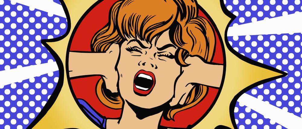 Frau schreit vor Frustration