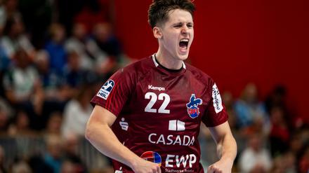 Maxim Orlov erzielte sechs Treffer beim ersten Bundesliga-Sieg der Potsdamer Handballer.