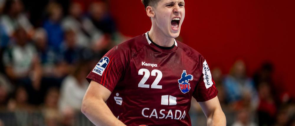 Maxim Orlov erzielte sechs Treffer beim ersten Bundesliga-Sieg der Potsdamer Handballer.