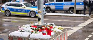 Gedenkstelle mit Grabkerzen nach dem Auto-Anschlag in München
