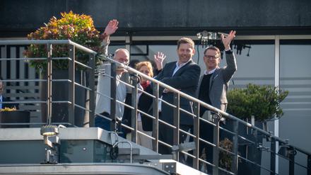 Bei den Sondierungsgesprächen wird gute Stimmung demonstriert. 
