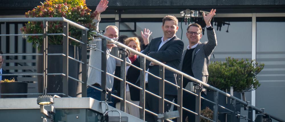 Bei den Sondierungsgesprächen wird gute Stimmung demonstriert.