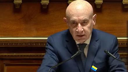 Claude Malhuret während seiner Rede bei einer Sitzung des französischen Senats. 