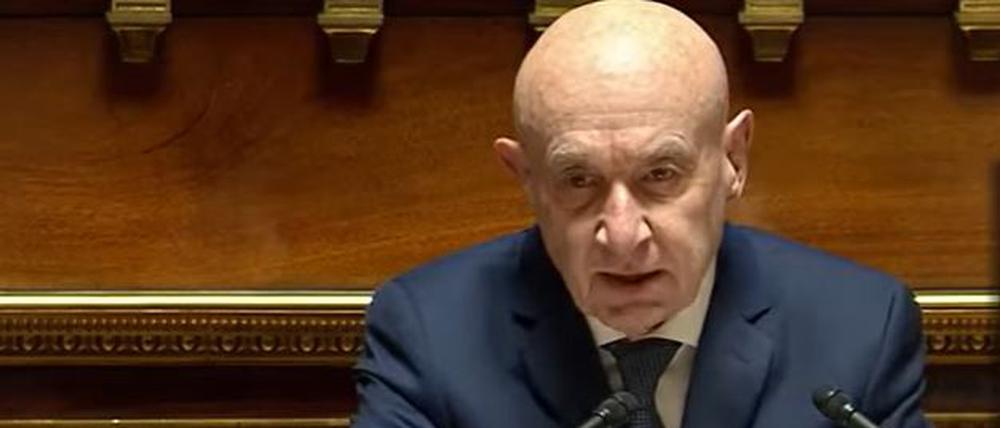 Claude Malhuret während seiner Rede bei einer Sitzung des französischen Senats. 