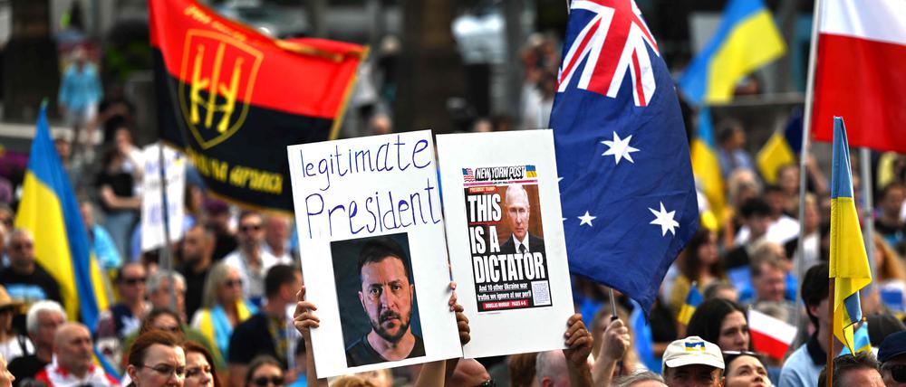 Pro-ukrainische Demonstration in Australien.