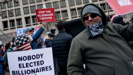 Demonstration gegen Massenentlassungen vor dem US-Arbeitsministerium im Februar.