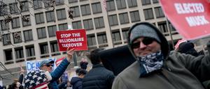 Demonstration gegen Massenentlassungen vor dem US-Arbeitsministerium im Februar.