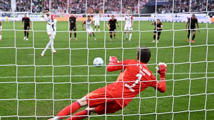 In der fünften Minute der Nachspielzeit rettete Frederik Rönnow Unions Vorsprung mit einem gehaltenen Elfmeter.