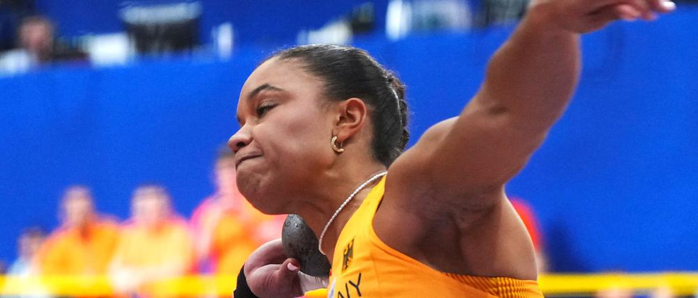 Yemisi Ogunleye gewann Silber bei der Hallen-EM.