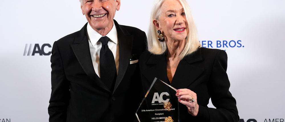 Harrison Ford und Helen Mirren verbrachten beim Dreh der Western-Saga „1923“ auch ihren Feierabend oft miteinander. (Archivbild)