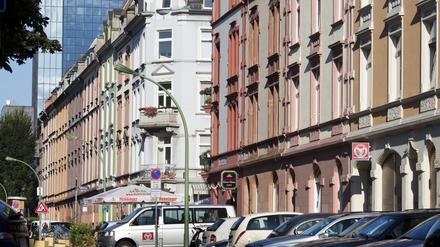 Eine Häuserzeile in Frankfurt am Main. Mehr als die Hälfte der deutschen Bevölkerung wohnt zur Miete.