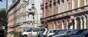 Eine Häuserzeile in Frankfurt am Main. Mehr als die Hälfte der deutschen Bevölkerung wohnt zur Miete.