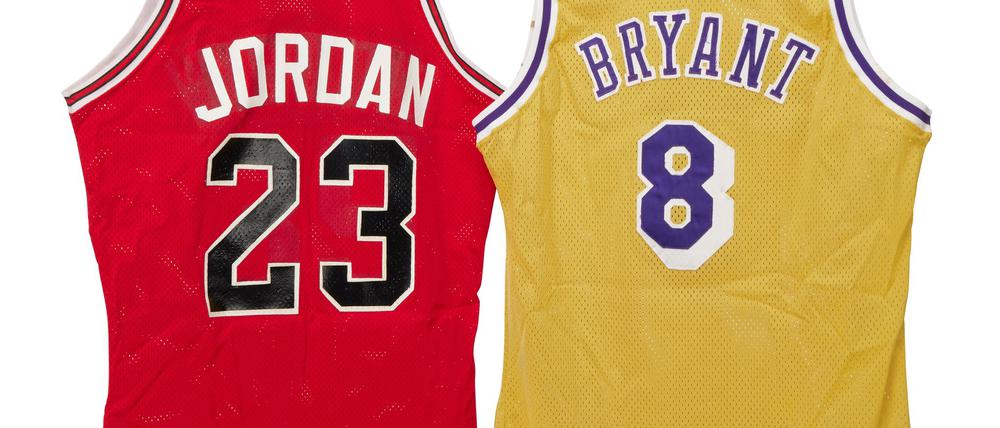 Die Trikots von Michael Jordan und Kobe Bryant sollen mehrere Millionen Euro bringen. 
