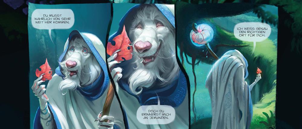 Eine Szene aus dem Comic „Myre – Im Schatten der Wanderer“, Buch 1.