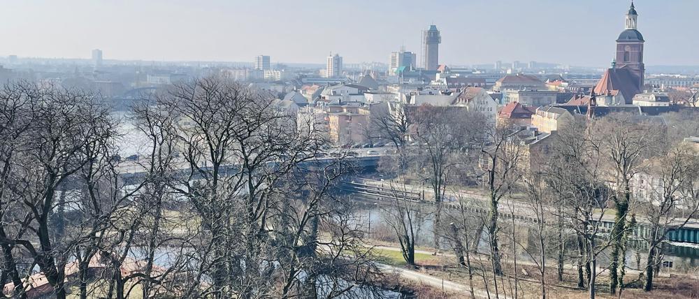 Zitadelle Spandau Blick vom Juliusturm auf Altstadt mit St- Nikolai und Rathaus