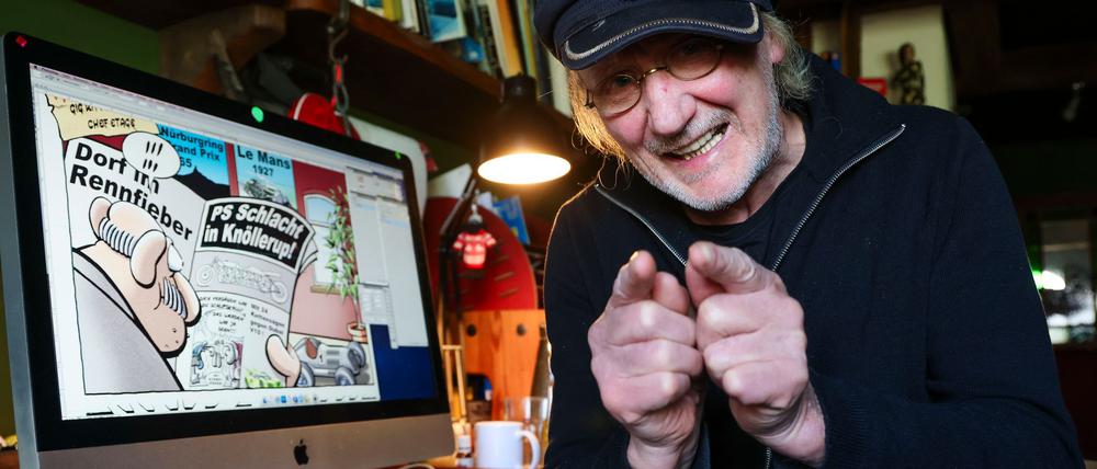 Comiczeichner Rötger Feldmann („Brösel“) wird 75 Jahre alt. (Foto Produktion)