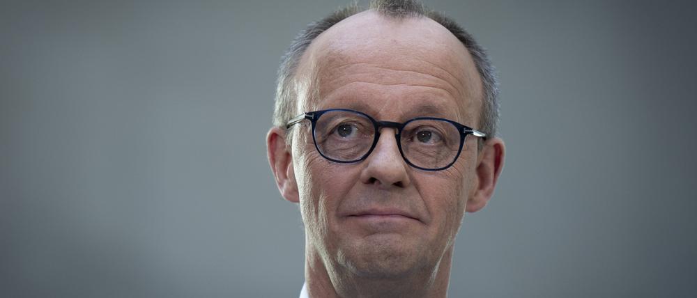 CDU-Chef Friedrich Merz bei einem Pressestatement nach den Sondierungsgesprächen in Berlin (Archivbild).