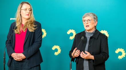 Gut verhandelt, aber was kommt jetzt? Grünen-Fraktionschefinnen Katharina Dröge (l.) und Britta Haßelmann.
